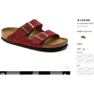 Birkenstock Arizona soft footbed port. Size 39